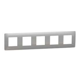 Unica Studio - plaque de finition - Alu - 5 postes|Schneider Electric-SCHNU201030