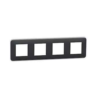 Unica Pro - plaque de finition - Anthracite - 4 postes|Schneider Electric-SCHNU400854