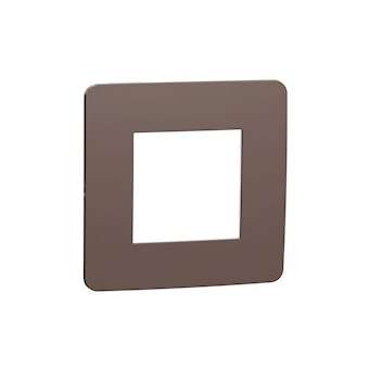 Unica Studio Color - plaque de finition - Chocolat liseré Blanc - 1 poste|Schneider Electric-SCHNU280216