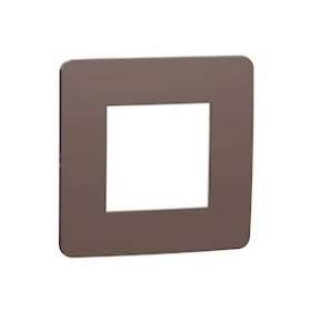 Unica Studio Color - plaque de finition - Chocolat liseré Blanc - 1 poste|Schneider Electric-SCHNU280216