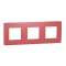 Unica Studio Color - plaque de finition - Rouge cardinal liseré Blanc - 3 postes