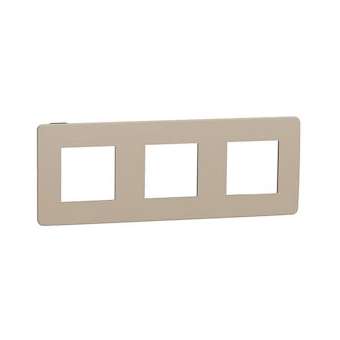 Unica Studio Color - plaque de finition - Taupe liseré Anthracite - 3 postes|Schneider Electric-SCHNU280628