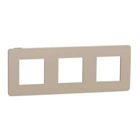 Unica Studio Color - plaque de finition - Taupe liseré Anthracite - 3 postes|Schneider Electric-SCHNU280628