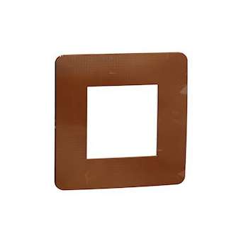 Unica Studio Métal - plaque de finition - Cuivre liseré Blanc - 1 poste|Schneider Electric-SCHNU280257