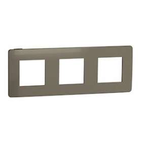 Unica Studio Métal - plaque de finition - Bronze liseré Anthracite - 3 postes|Schneider Electric-SCHNU280652