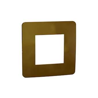 Unica Studio Métal - plaque de finition - Or liseré Anthracite - 1 poste|Schneider Electric-SCHNU280262