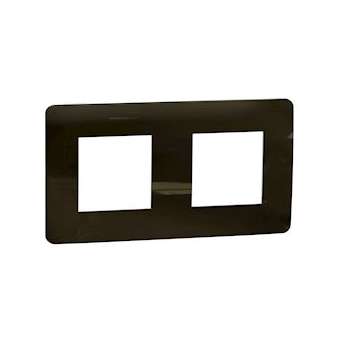 Unica Studio Métal - plaque de finition - Bronze liseré Blanc - 2 postes|Schneider Electric-SCHNU280450
