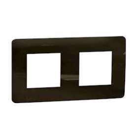 Unica Studio Métal - plaque de finition - Bronze liseré Blanc - 2 postes|Schneider Electric-SCHNU280450