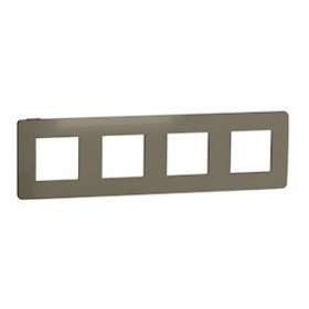 Unica Studio Métal - plaque de finition - Bronze liseré Anthracite - 4 postes|Schneider Electric-SCHNU280852