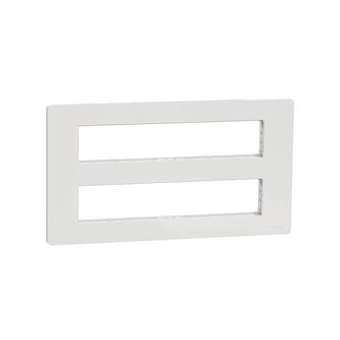 Unica - support fixation +plaque finition boîte concent 2 rang 10 mod - Blanc an|Schneider Electric-SCHNU021020