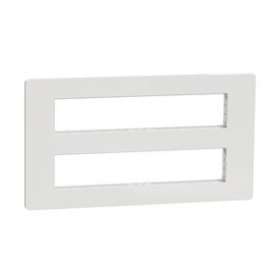 Unica - support fixation +plaque finition boîte concent 2 rang 10 mod - Blanc an|Schneider Electric-SCHNU021020