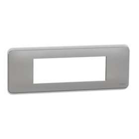 Unica Pro - plaque de finition - Alu - 6 modules|Schneider Electric-SCHNU411630