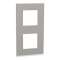 Unica Pure - plaque de finition - Aluminium liseré Blanc - 2 postes verticaux