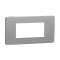 Unica Studio Métal - plaque de finition - Aluminium liseré Anthracite - 4 modul