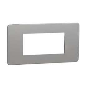 Unica Studio Métal - plaque de finition - Aluminium liseré Anthracite - 4 modul|Schneider Electric-SCHNU281456