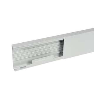 Goulotte distribution Viadis 150x40mm-Fond+couvercle-1 compart-Longueur 2m-Gris|Planet wattohm-PLW16470