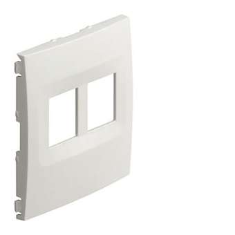 Kallysta enjoliveur pour prise RJ45 double ou HP stéréo Blanc Névé|Hager-HAGWK752B
