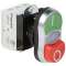 Double touche lum affleurant+dépassant IP66 Osmoz complet -vert/rouge -24V~-24V