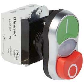 Double touche lum affleurant+dépassant IP66 Osmoz complet -vert/rouge -24V~-24V|Legrand-LEG023765
