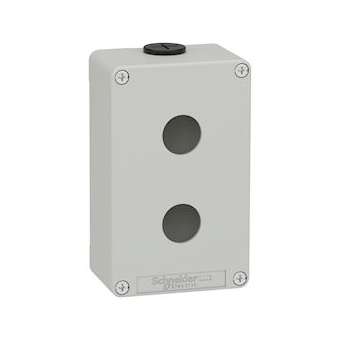 Boite métal vide grise - M20 x2 - 2 trous 22 mm - 80x130x51,5 mm - UL cULus|Schneider Electric-SCHXAPD2202