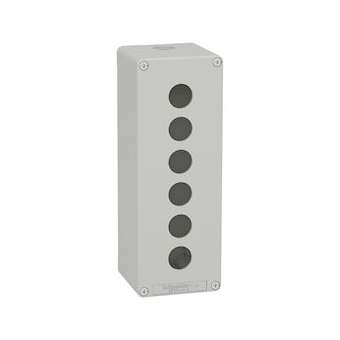 Boite métal vide grise - M25 x1 - 6 trous 22 mm - 80x220x77 mm|Schneider Electric-SCHXAPD4506