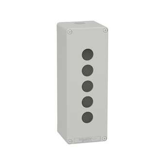 Boite métal vide grise - M25 x1 - 5 trous 22 mm - 80x220x77 mm|Schneider Electric-SCHXAPD4505