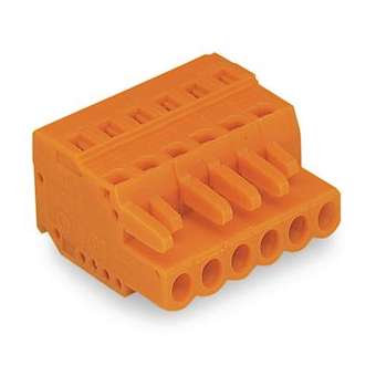 Connecteur femelle droit / Pas 5,08 mm / 6 pôles / Orange|Wago contact-WAG231-306-026-000