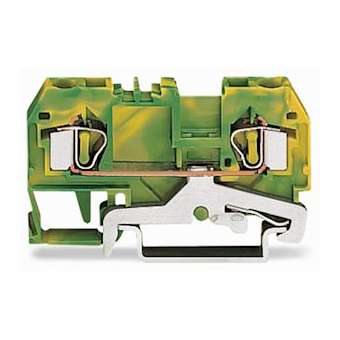 Borne de protection 2C / 4 mm² / CFMC / Vert-Jaune|Wago contact-WAG281-907