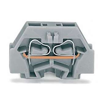 Borne modulaire 2C / 1,5 mm² / Gris / Bride de fixation|Wago contact-WAG260-301