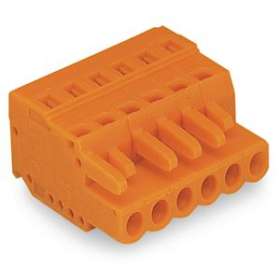 Connecteur femelle droit / Pas 5,08 mm / 3 pôles / Orange|Wago contact-WAG231-303-026-000