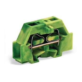 Borne modulaire 2C / 2,5 mm² / Vert-Jaune / Bride de fixation|Wago contact-WAG261-307
