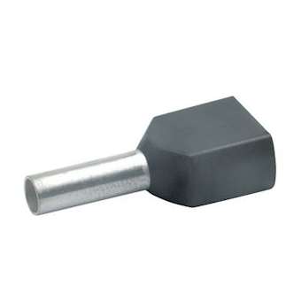 Embout de câblage isolé noir pour 2 fils de 1,5². Longueur:12mm|Klauke-KKE872-12