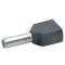 Embout de câblage isolé noir pour 2 fils de 1,5² . Longueur:12mm