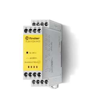 Relais mod contacts guidés 5NO+1NC 6A 24V DC, AgSnO2 + Au, SIL2, à cage|Finder-FID7S3690245510PAS