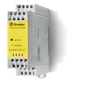 Relais mod contacts guidés 5NO+1NC 6A 24V DC, AgSnO2 + Au, SIL2, à ressort|Finder-FID7S1690245510PAS