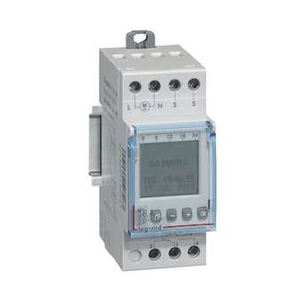 Inter crépusculaire programmable IP65 sortie 16A cellule photoélectrique - 2 mod|Legrand-LEG412626