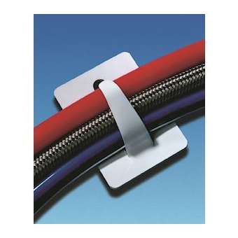 Clip adhésif métallique pour câble D 4 mm en acier blanc - SAC1|HellermannTyton-HNE15100100