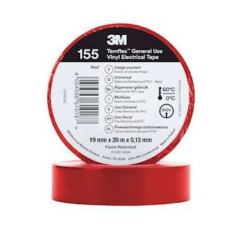 Temflex 155 Ruban d'isolation électrique 20m x 19mm Rouge|3M france-TRM59550N