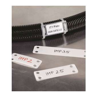 Plaquette d'identification en PA66, blanc, taille 63,5x19,1 mm, imprimable|HellermannTyton-HNE15142269