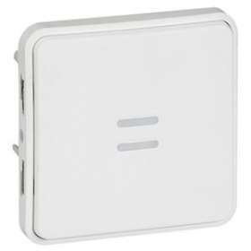 Poussoir étanche NO lumineux Plexo composable IP55 10A blanc Artic antimicrobien|Legrand-LEG070732