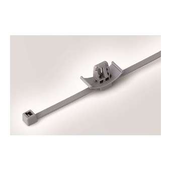 Lanière avec pied ancre 200x4.6mm trou oblong 6.2x12.2mm en PA46 gris - T50RFT62|HellermannTyton-HNE15600446