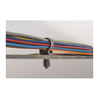 Lanière avec pied sapin 163x4.6mm Dtrou 5.8 à 6.2 mm en PA46 gris -T50SOSFT6D10|HellermannTyton-HNE15700028