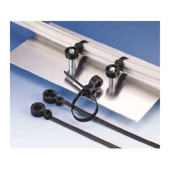 Lanière de fixation 175x5.7mm pour goujon M8 en PA66HSW noir - T50SOSSBD-M8|HellermannTyton-HNE15700039