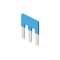 Barrette de pontage 3P pour insert CDSH - couleur bleue 50V