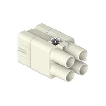 Insert femelle 3 pôles +T 40A-400V + 2P 10A-250V racc. à sertir - gabarit 21.21|Ilme-IL1CQ4F03-2