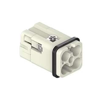 Insert mâle 3 pôles + T 40A-400V + 2P 10A-250V racc. à sertir - gabarit 21.21|Ilme-IL1CQ4M03-2