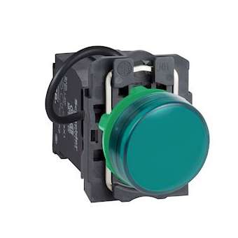 Harmony XB5 - voyant lumineux DEL - D22 - vert - alim transfo 400V - vis étrier|Schneider Electric-SCHXB5AV5B3
