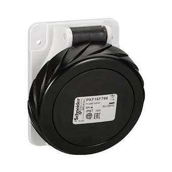 PratiKa - socle de prise inclinée -16A - 3P+T - 480-500 V CA- IP67 - à vis|Schneider Electric-SCHPKF16F744