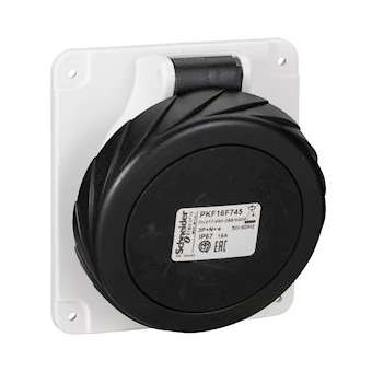 PratiKa - socle de prise inclinée -16A -3P+N+T - 480-500 V CA- IP67 - à vis|Schneider Electric-SCHPKF16F745