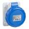 PratiKa - socle de prise industrielle droite 32 A - 2P+T - 200-250 V CA - IP67